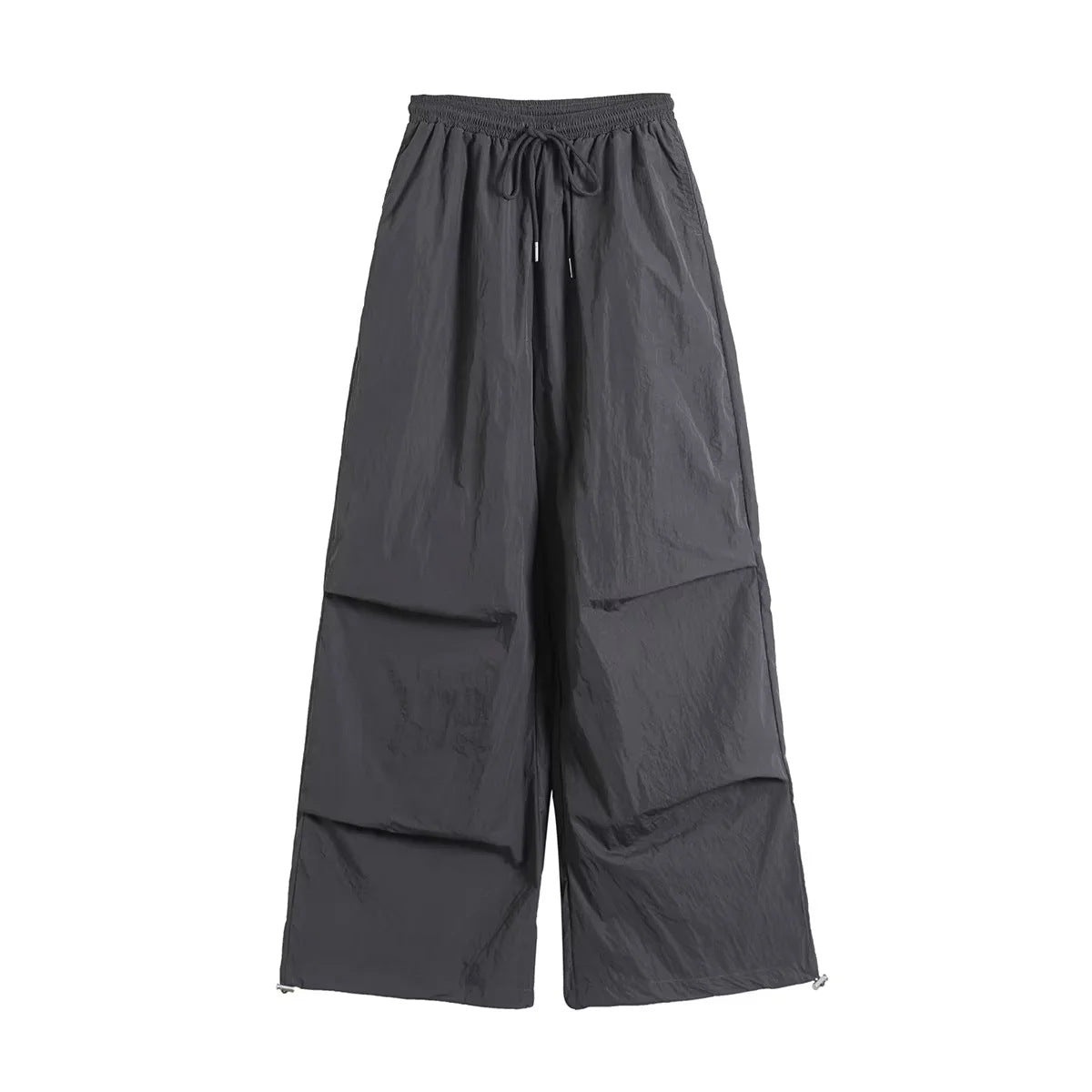 Lightweight pleated wide leg work pants