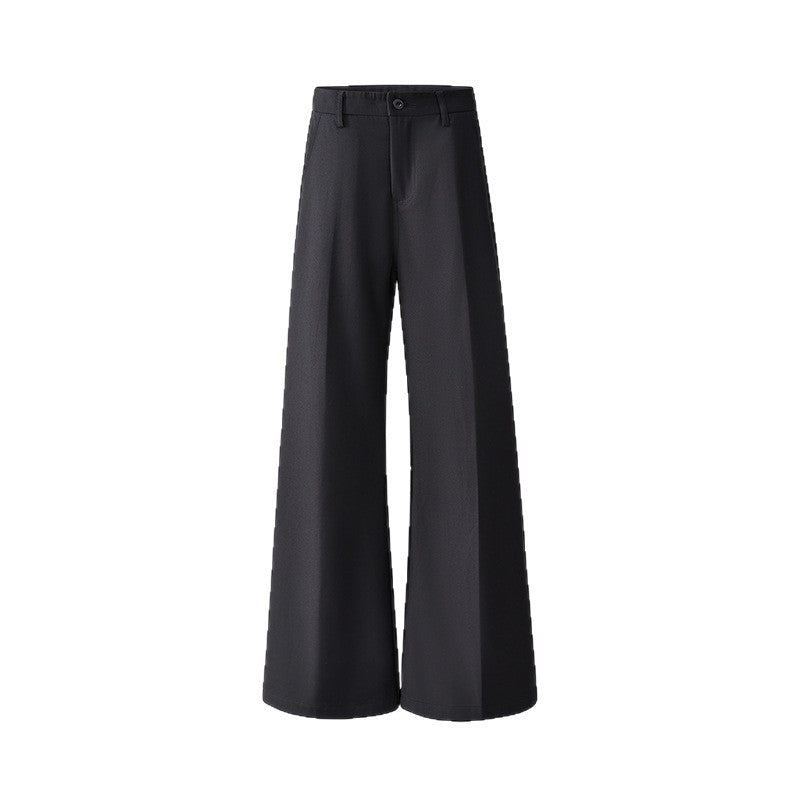Women's Mid-Waist Flared Suit Pants with Slimming Design Casual Trousers