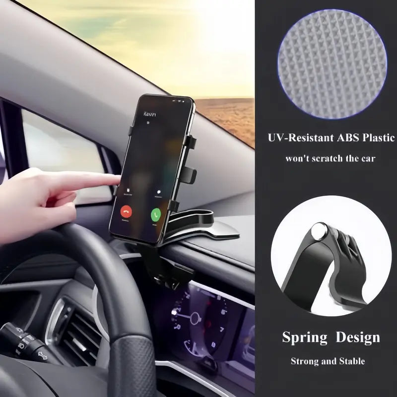 📌 360° Rotating Dashboard Clip Phone Holder – Safe, Stable & Hands-Free Driving（fb）