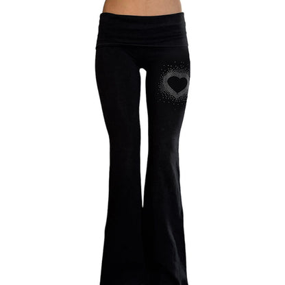 Love hot diamond flip waist personalized micro flared casual pants
