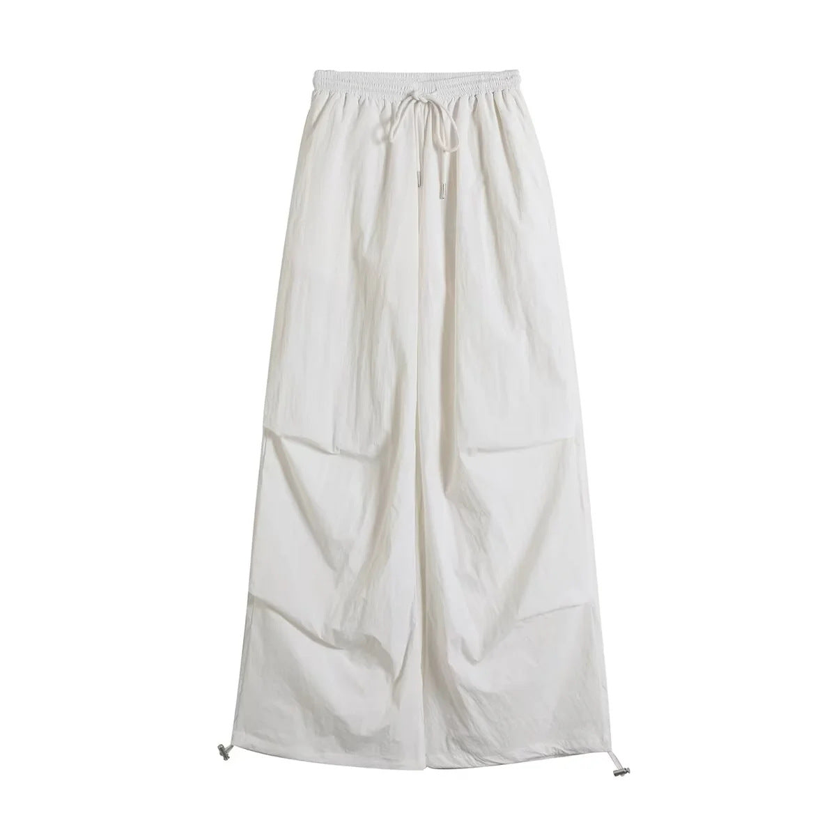 Lightweight pleated wide leg work pants