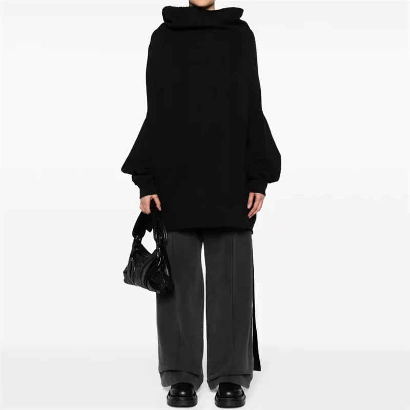 Couple solid color Gothic pullover knitted sweatshirt