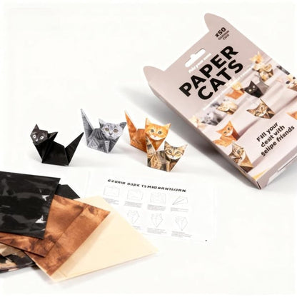 3D Paper Cats Origami Kit – 50 Sheets of Fun Crafting for Kids & Adults（13）