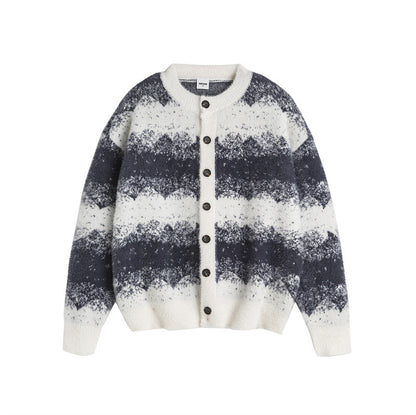 Gradient cardigan sweater men's and women's knitted sweater jacket