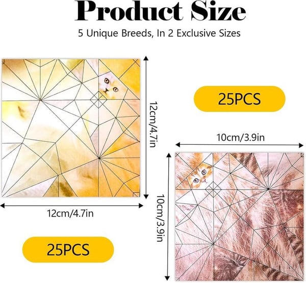 3D Paper Cats Origami Kit – 50 Sheets of Fun Crafting for Kids & Adults（13）