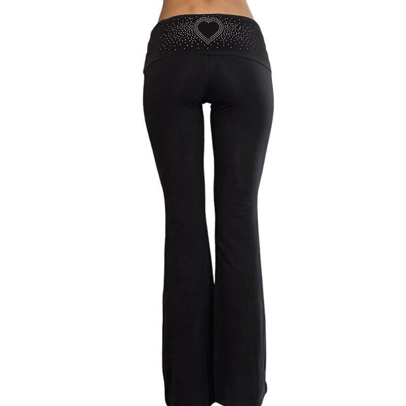 Love hot diamond flip waist personalized micro flared casual pants