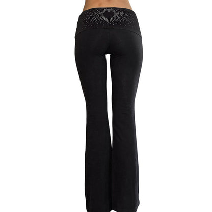 Love hot diamond flip waist personalized micro flared casual pants