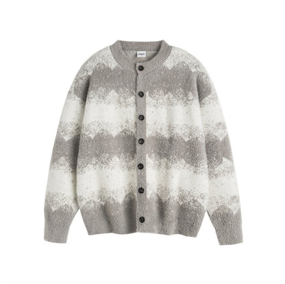 Gradient cardigan sweater men's and women's knitted sweater jacket