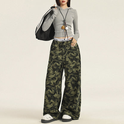 Women's Camouflage Pants Loose Fit Wide Leg Casual Trousers