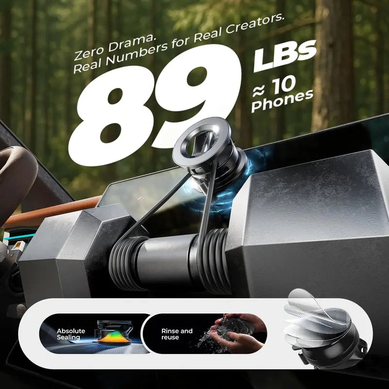 QIAWI ™ SuctionPro 360° Vacuum Car Phone Holder – Compact, Secure & Effortlessly Adjustable