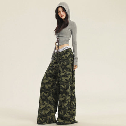 Women's Camouflage Pants Loose Fit Wide Leg Casual Trousers