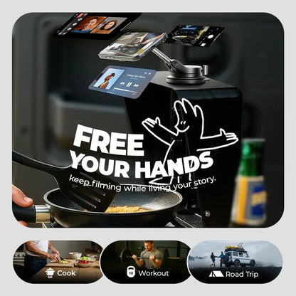 QIAWI ™ SuctionPro 360° Vacuum Car Phone Holder – Compact, Secure & Effortlessly Adjustable