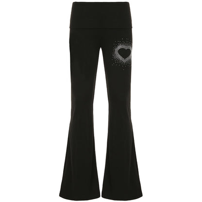 Love hot diamond flip waist personalized micro flared casual pants