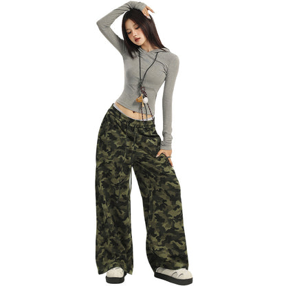 Women's Camouflage Pants Loose Fit Wide Leg Casual Trousers