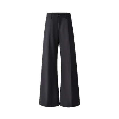 Women's Mid-Waist Flared Suit Pants with Slimming Design Casual Trousers