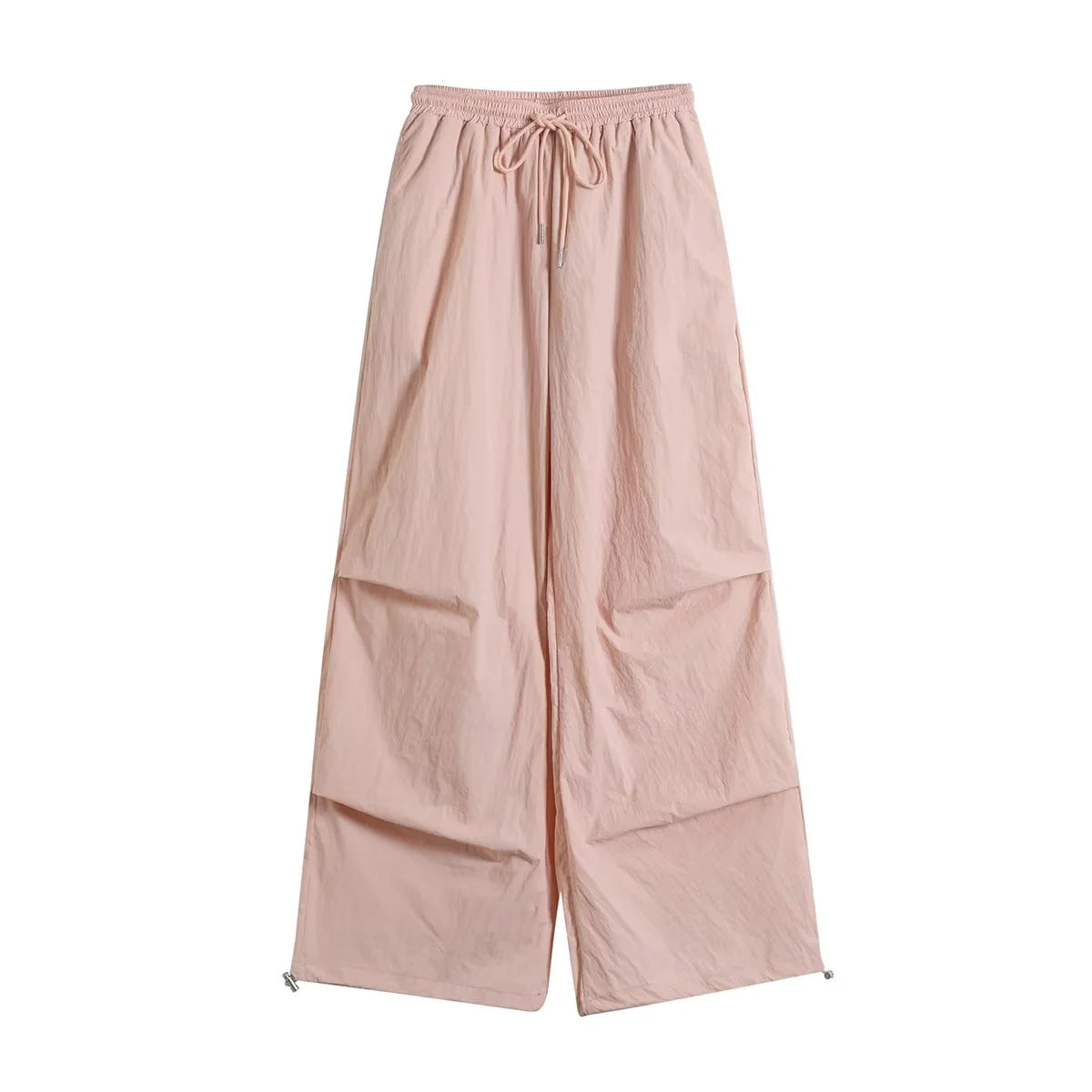 Lightweight pleated wide leg work pants