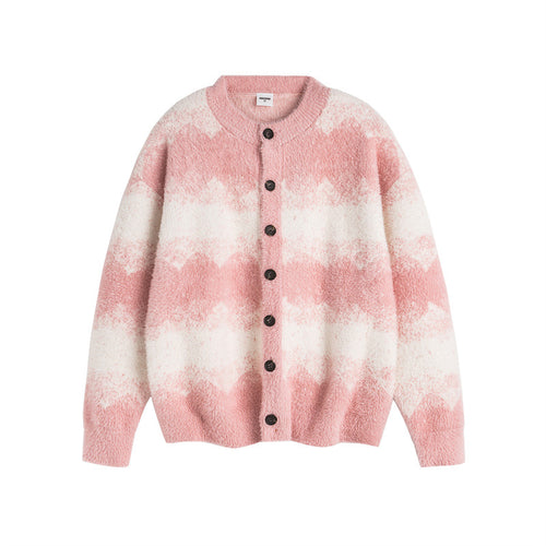 Gradient cardigan sweater men's and women's knitted sweater jacket