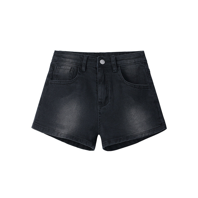 Women's Denim Shorts Summer Low Waist Distressed Slim Straight Leg Shorts