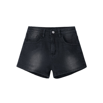 Women's Denim Shorts Summer Low Waist Distressed Slim Straight Leg Shorts