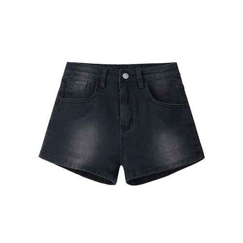 Women's Denim Shorts Summer Low Waist Distressed Slim Straight Leg Shorts