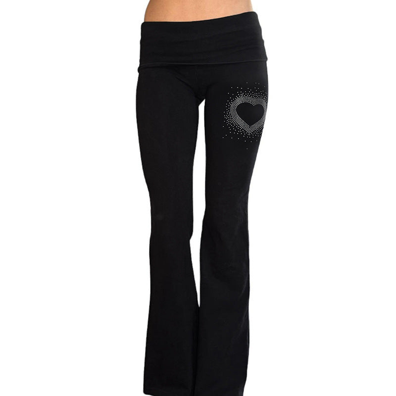 Love hot diamond flip waist personalized micro flared casual pants