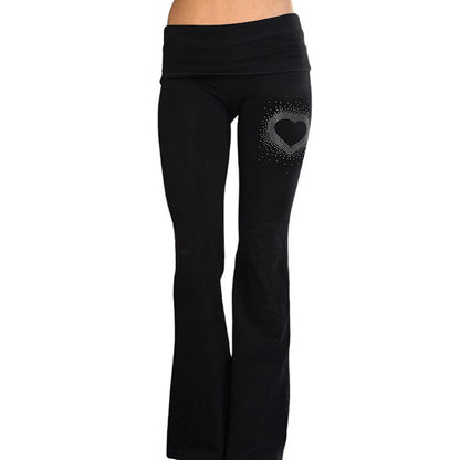 Love hot diamond flip waist personalized micro flared casual pants