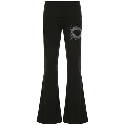 Love hot diamond flip waist personalized micro flared casual pants