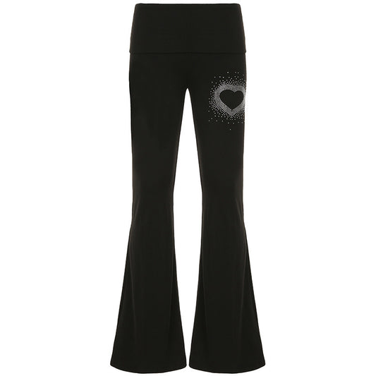 Love hot diamond flip waist personalized micro flared casual pants