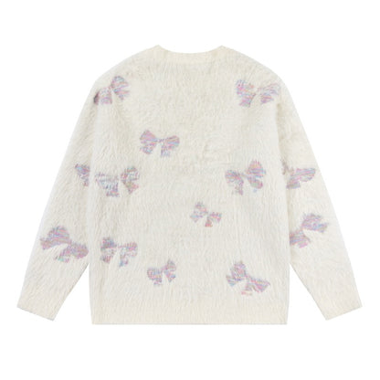 Butterfly jacquard casual cardigan sweater knitted sweater