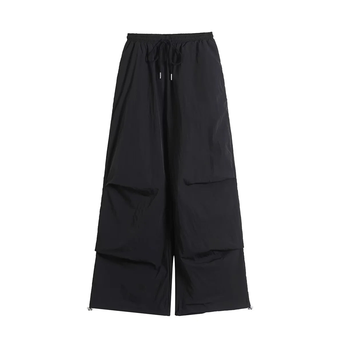 Lightweight pleated wide leg work pants