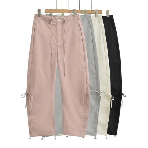 Bow tie tied work pants