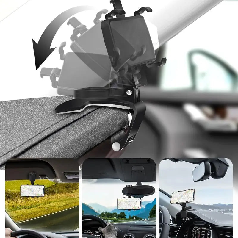 📌 360° Rotating Dashboard Clip Phone Holder – Safe, Stable & Hands-Free Driving（fb）