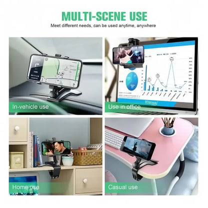 📌 360° Rotating Dashboard Clip Phone Holder – Safe, Stable & Hands-Free Driving（fb）