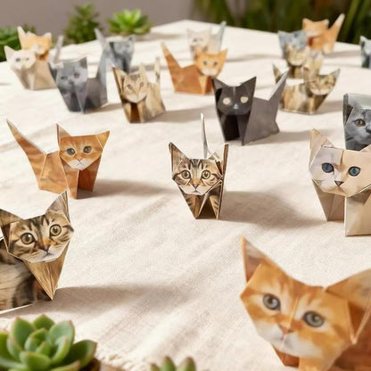 3D Paper Cats Origami Kit – 50 Sheets of Fun Crafting for Kids & Adults（13）