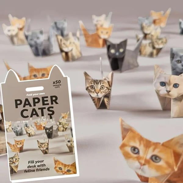 3D Paper Cats Origami Kit – 50 Sheets of Fun Crafting for Kids & Adults（13）